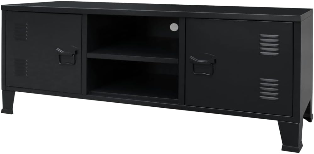 vidaXL Industrial Style Metal TV Stand Black Coffee Table Living Room Home