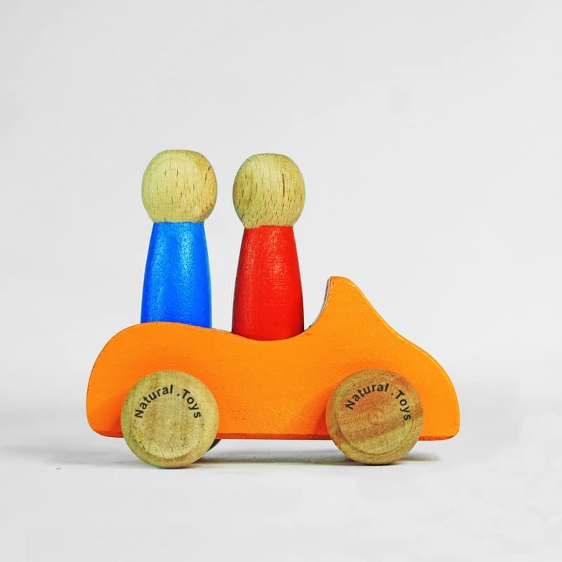 Natural.Toys Car Toys (Orange Car Double Peg Dolls) (B0BB6XBQP7) Amazon Price History, Amazon Price Tracker