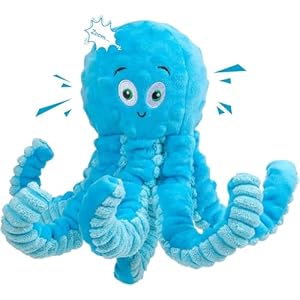 Jouets pour Chiens Couinants Poulpe Jouets de Tir à la Corde pour Grandes Races, à Mâcher en Peluche Interactifs pour Chiots et Chiens Petits et Grands