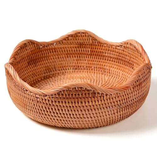 Cesta de ratán natural multiusos Ginwrek con textura única marrón 2