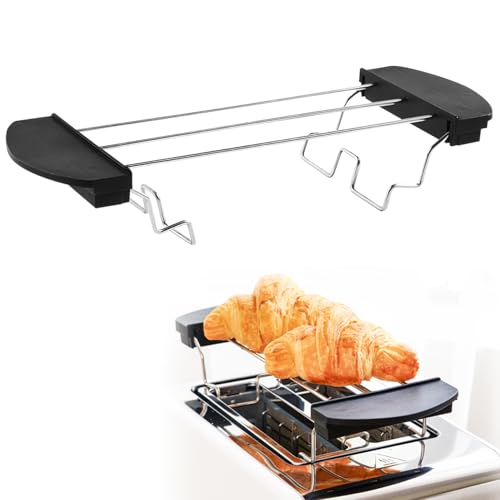 SOGHO Toaster Aufsatz Für Brötchen,Brötchenaufsatz Für Toaster,Toastständer Edelstahl,Oast Ständer,Toast Rack Faltbarer,Toasthalter Für Heißluftfritteuse,Toaster Aufsatz Für 2 Scheiben Toaster