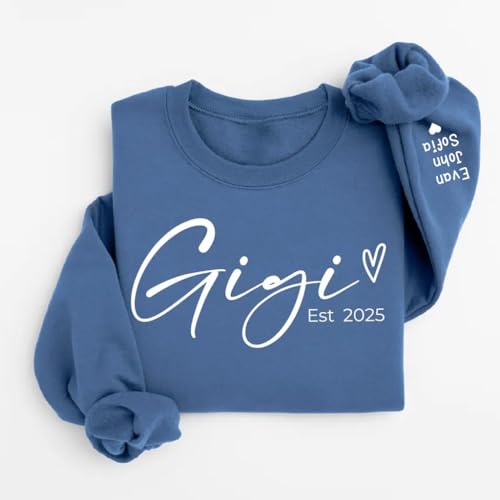 Personalized Gigi Est Sweatshirt, Grandma Sweatshirt, Gift for Grandmother Mother's Day3