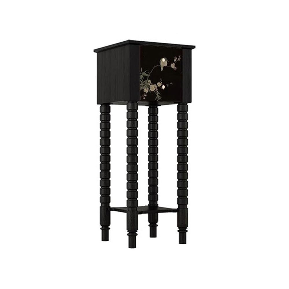 ZENY896V Home Chinese Antique Style Corner Bonsai Rack, Wood with Drawer Multi Layer Plant Stand Ornaments Decor