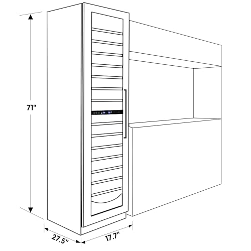 Image of Koolatron Kenmore 111 Bottle Wine Fridge - Freestanding Wine Cooler with Glass Door, 18 In Beverage Can Refrigerator Dual temperature zone, Ideal for Red, White & Sparkling Wine