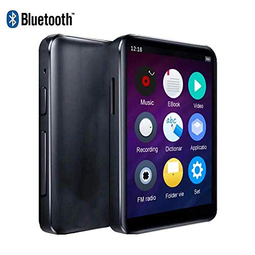 Lecteur MP3 CFZC avec Bluetooth 5.0, Boutons tactiles avec écran de 2,4 Pouces, Lecteur Audio numérique Portable sans Perte de 16 Go avec Radio FM, enregistreur Vocal, Prise en Charge jusqu'à 128