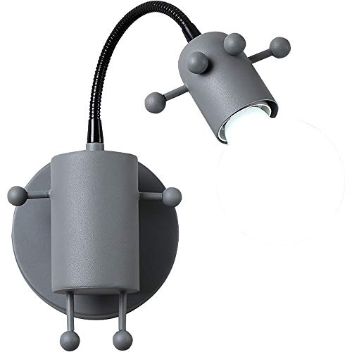 Lámpara de pared LED E27 ajustable de metal gris moderna