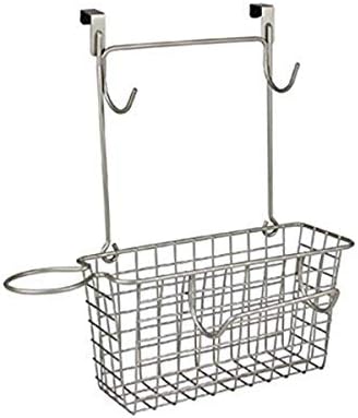 Spectrum Grid Medium Hair Tool Organizer Over the Cabinet Basket for Hair Dryer Flat Iron & Curling Iron Storage, Heavy Duty Wire Basket Bathroom Under Sink Cabinet Organizer, Satin Nickel image 4
