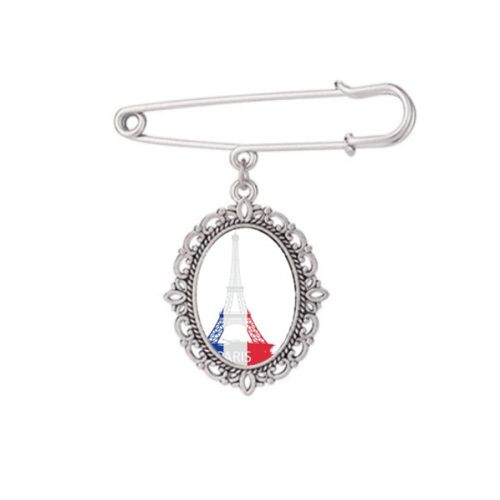 Broche Tour Eiffel Paris France avec clips pour robe et châle