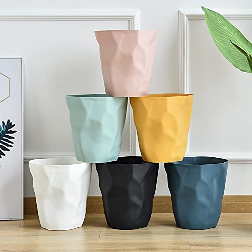 Wansan Irregular Trash Can Trash Can Plastic Trash Can Trash Can Fashion Simple Office Trash Can Without Lid, Kitchen Home Office Bedroom Office-Yellow, 26X27X16Cm #TOP2