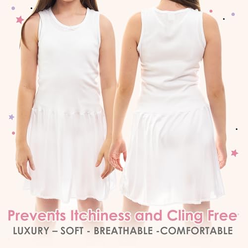 Valair Sleeveless Full Slip for Girls-Option of Inserted Bra-Cling-Free-100% Cotton Cami Tank Top 100% Nylon Silky Bottom4