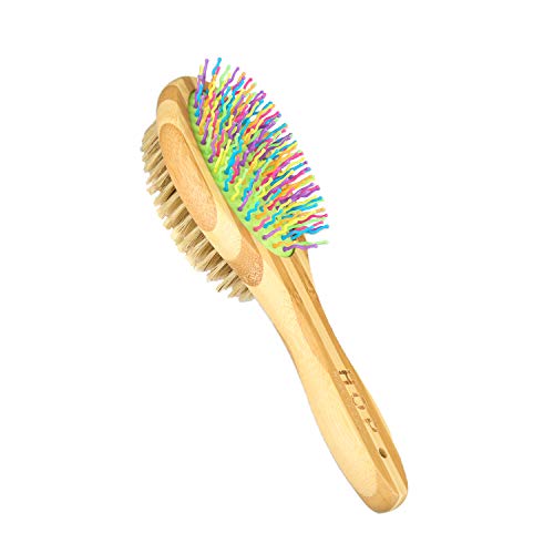 Double-Sided Pet Brush for Grooming & Massaging Dogs, Cats & Other Animals –