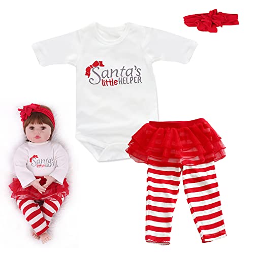 WOOROY Reborn Baby Doll Clothes Christmas Costume for 20-22 Inch Reborn Doll Girl Reborn Baby Dolls Outfits Reborn Baby Clothing Baby Sets