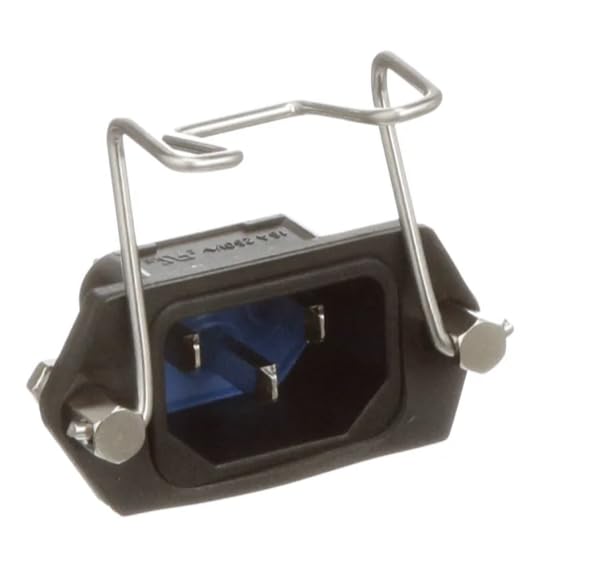 6100.3300.33, Electrical Connector, AC Inlet, 10A, 6.3x0.8mm, Locking Bracket, 6100 Series
