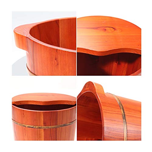 Cubeta de madera para baño de pies 35 cm con tapa miniatura 5