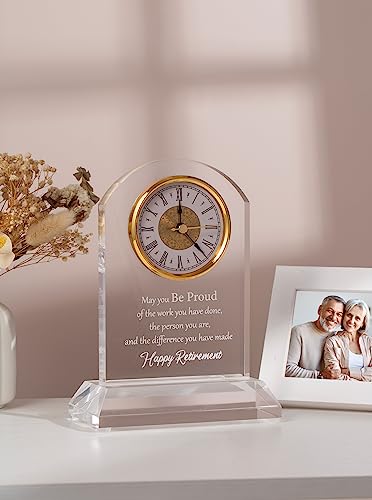 DEEWISH Retirement Clock - Quartz Desk Plaque Gifts for Women Men, Boss, Teacher, Congratulations & Going Away - Image 2