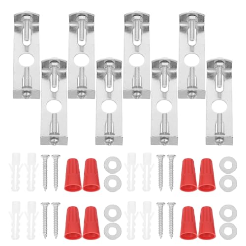 DIYEAH 8 Juegos Kit de Soporte de Montaje para Luminaria de Techo Placa de Montaje de Hierro Resistente 60 MM Barra Transversal para Lámparas Interiores y Exteriores Accesorios para