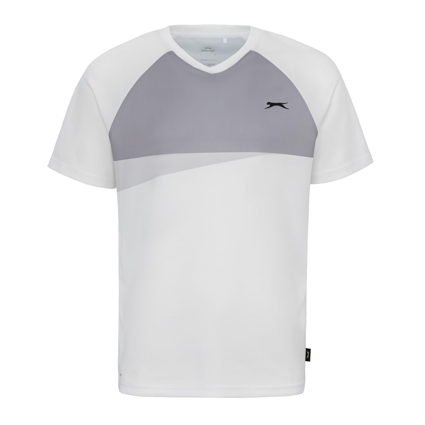 Slazenger Mens Tennis T-Shirt Tee Top Sports Training White/Grey XS