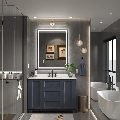 Image of Ratsamee 28 inch x 36 inch Led Mirror for Bathroom with Front Light and Backlit, Bathroom Mirror with Led Lights, Vanity Mirror with Lights for Wall, Anti-Fog, Dimmable 3-Color(frontlit+Backlit)