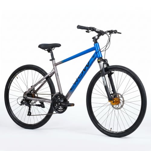 Image of CROW - Rapide MAX 21 Speed Aluminium Hybrid Cycle 21 Geared Bicycle for Men with Zoom Lockout Suspension & Dual Disc Brake Hybrid Bike | for 15+ Years, Unisex Cycle for Boys