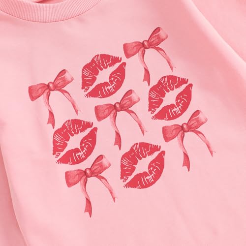 Image of Toddler Girl Valentines Day Outfits Letter Heart Print T-Shirt A-Line Mini Skirts Dress Girls Valentine's Day Dresses