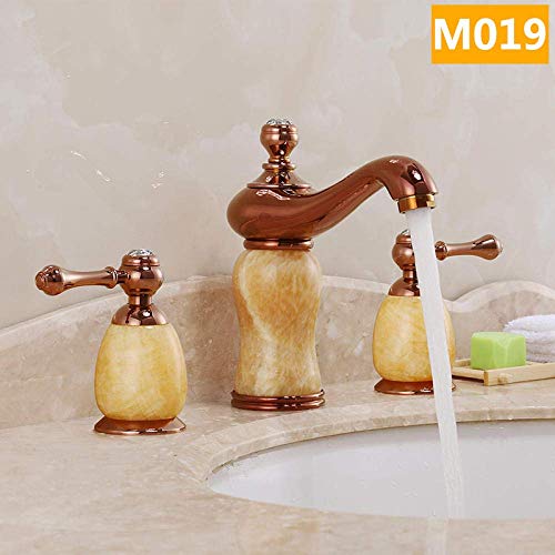 Robinet d'eau chaude et froide en cuivre avec commande double trois trous