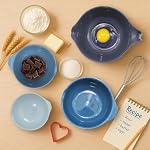 Glad Mélanger des bols avec pourriture, ensemble de 4 - Bols en plastique en nid (1,2qt, 1,9qt et 2,8qt) 3qt avec poignée) - Base antidérapante, lave-vaisselle Cuisine sécuritaire et fournitures de cuisson, Bleu