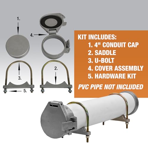 Kit de support de conduit en PVC 10,2 cm avec loquet à ressort intégré