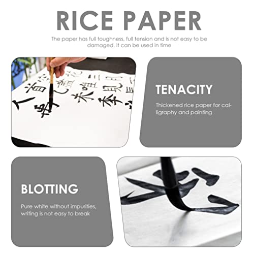 cabilock 200 folhas de papel de caligrafia, pintura Sumi Xuan, papel de arroz, chinês, japonês, prát