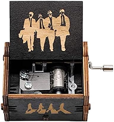 EITHEO Wooden Music Box Antique Carved Hand Crank Theme Music (Bea-tles)
