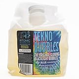 Atomic Bubbles: Tekno Bubbles 64oz Smart Pouch Refill - Blue - UV Blacklight Glow Bubbles, Glow Parties, Indoor & Outdoor, Safe for Kids, Non-Toxic