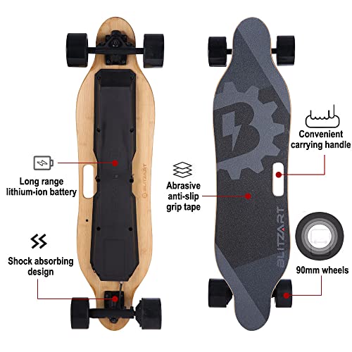 Tornado 38" Electric Longboard E-Skateboard Motorized Electronic 19mph Hub-Motor 3.5" PU Wheels