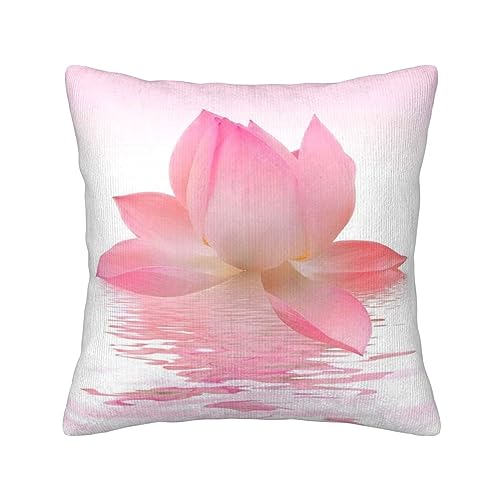Housse de coussin velours côtelé rose imprimé pour décoration canapé