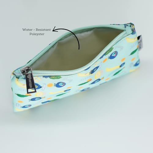 Image of VISMIINTREND Evil Eye Design Blue Flat Pouch - Stylish and Multi-Purpose for All Ages Boys & Girls | Large | Stationary Organizer | Pen Case | School | Kids | College | Students | Gifts