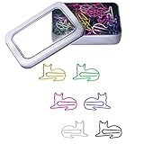 78 adorables clips de notas de papel con forma de animal, maestros (Gato)