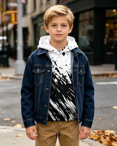 Image of Belovecol Boys Hoodies 3D Printed Hooded Sweatshirts with Pocket for 6-16Y