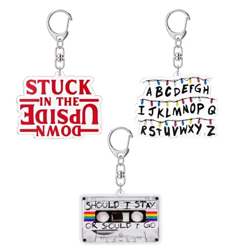 Llaveros Stranger, 3 Piezas Llaveros para Stranger, Stranger Keychain, Accesorios para Mochila, Serie de Televisión Merchandising, Regalo para Fans Llaveros Stranger, 3 Piezas Llaveros para Stranger, Stranger Keychain, Accesorios para Mochila, Serie de Televisión Merchandising, Regalo para Fans