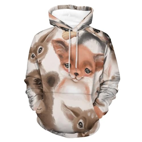 Hoodie Animaux Mignons pour Homme et Femme - Sweat À Capuche Manche Longue Pull Unisex S