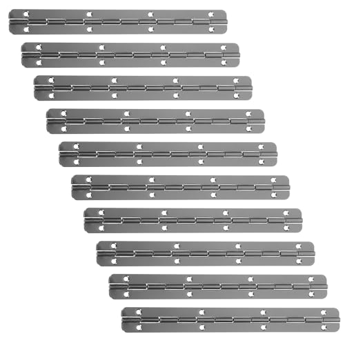 NUOBESTY 10pcs 6 Inch Dark Finish Long Continuous Flush Hinges for Cabinets Wooden Boxes Industrial Hardware