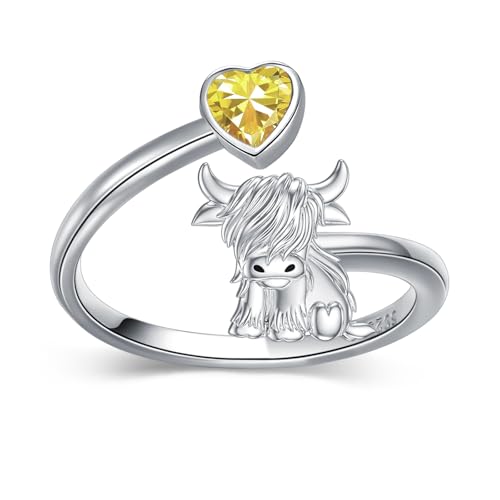 Bague en argent sterling 925 et sa pierre de naissance novembre de prestige