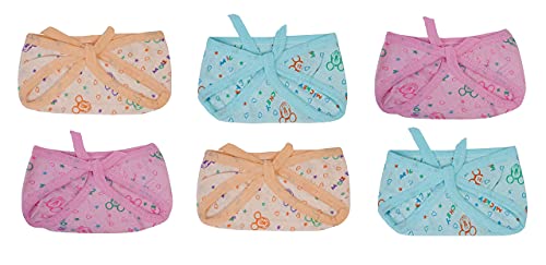 Image of Baby Hosiery Cotton Nappy Langot Washable and Reusable Plain Solid Cloth Langot /Cloth diaper /U Shaped /Nappy Tying Langot For Baby Boys and Baby Girls - Pack of 6 (Medium) (Multicolor)