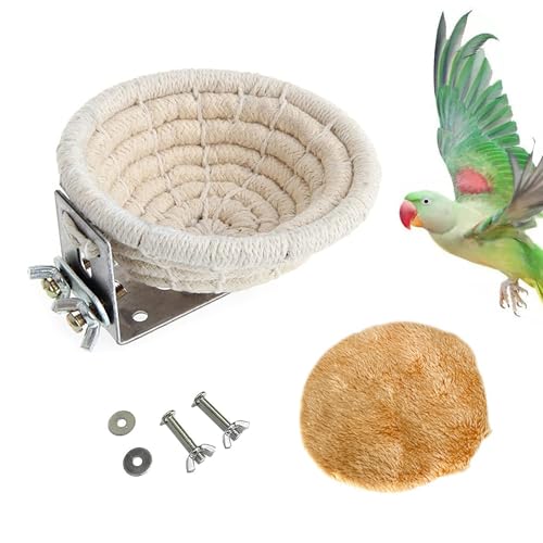winmiya Cotton Bird House Bird Nest with Set dcrew for Budgie Parakeet Cockatiel Parakeet Conure Canary Finch Lovebird Small Parrot(Newly added blue velvet pad) - Image 2