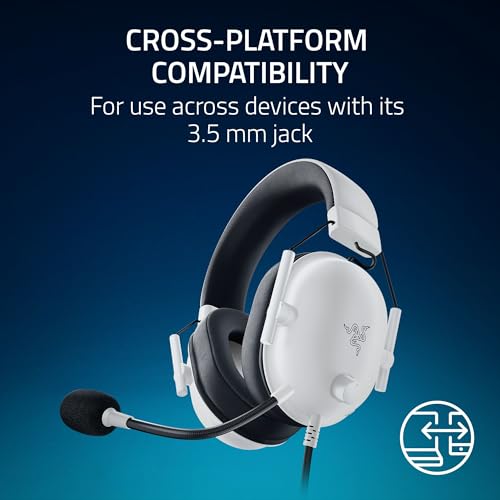Razer BlackShark V2 X Wired PlayStation Gaming Headset, White | 50mm Drivers, Cardioid Mic, Lightweight, Comfortable Noise Isolating Earcups, For PS5, Xbox Series X, PC, Switch, 3.5 mm Jack - image 7