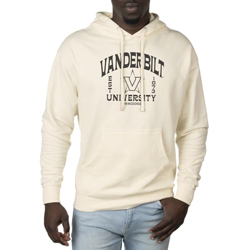 USCAPE Vanderbilt Commodores Standard Hoodie - Fleece Unisex Officially Licensed NCAA Men’s and Women’s Hoodie, Bone - X-Small