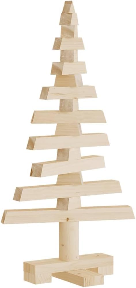 ACAGALA Albero Di Natale In Legno Massello 90 Cm – Fai-da-te, Salvaspazio, Decorazione Moderna Per Natale E Altre Feste