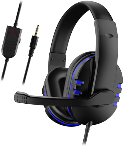 Stereo Gaming Headset with Mic for PS4, Xbox One, Over-Ear PC Headphones Low Bass Sound, 3.5mm Jack, Volume Control, for Xbox One S/Xbox One/Nintendo Switch/Mac Stereo Gaming Headset with Mic for PS4, Xbox One, Over-Ear PC Headphones Low Bass Sound, 3.5mm Jack, Volume Control, for Xbox One S/Xbox One/Nintendo Switch/Mac