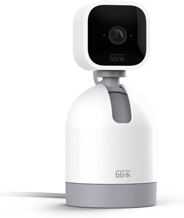 Blink Mini Pan-Tilt Camera (newest model), Rotating indoor plug-in smart security camera, two-way audio, HD video, motion detection, Works with Alexa (White)