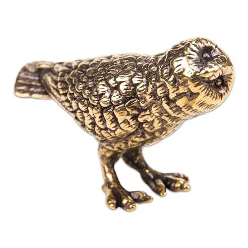 Figura de Búho de Latón Sólido Estilo Antiguo 3D miniatura 1
