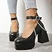 Ctreela Chunky Platform Mary Jane Shoes Goth Punk Ankle Pumps Shoes Fashion Lolita Oxfords Block Heel Dress Shoes for Women