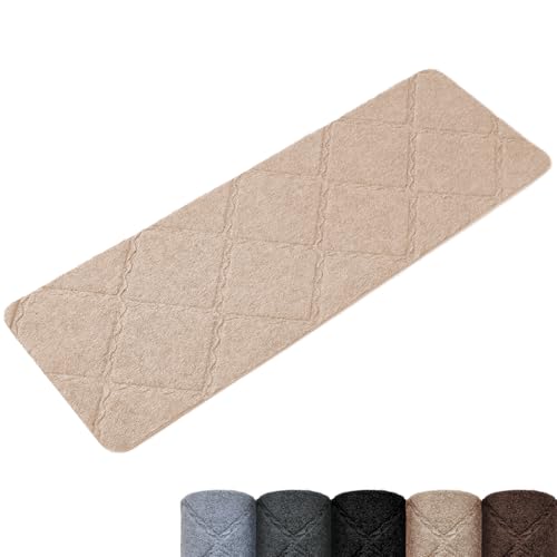 Homwiz Alfombrillas para Escaleras Antideslizantes, 15 Alfombrillas Autoadhesivas Escalones Interiores, Recortables y Reutilizables - Protección para Mascotas, Mayores, Niños (Beige, 55x19 cm)