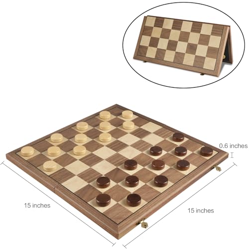Juego de Mesa de Damas Magnético OUMODA 15" Plegable miniatura 5